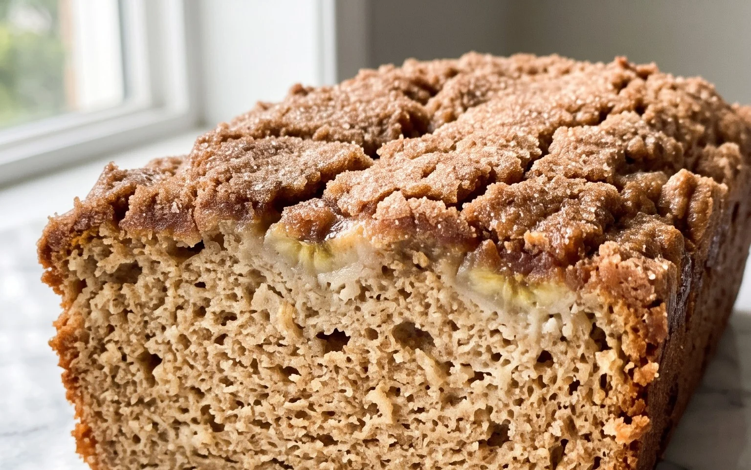 Whole Wheat Cinnamon Crunch Banana Bread